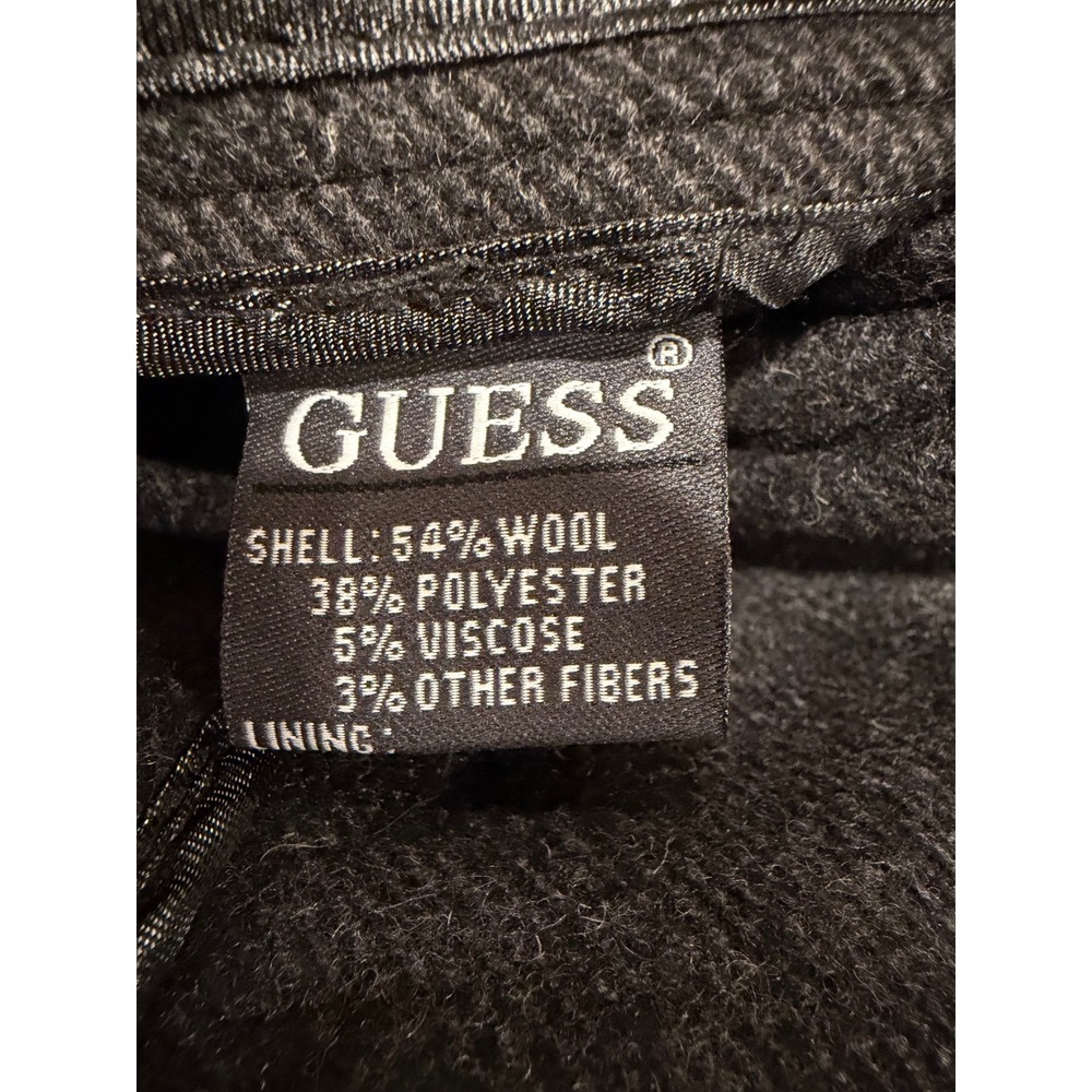 Guess Men's Size XS Charcoal Gray‎ Wool Blend Military Jacket Coat Button Front - Picture 5 of 5